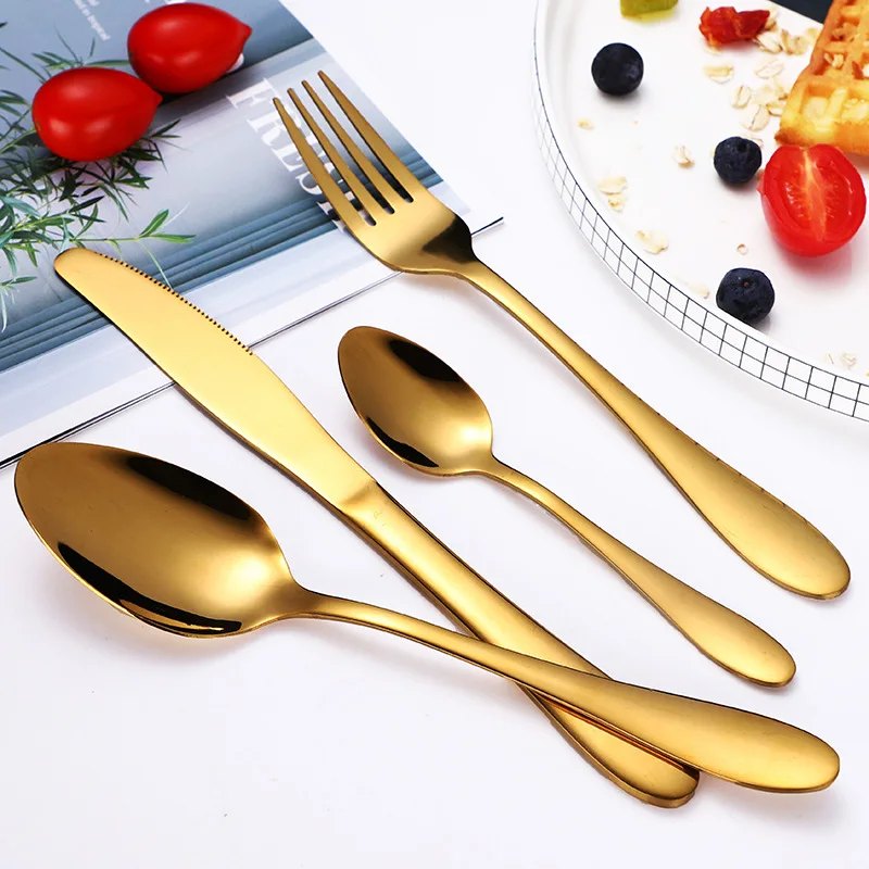 High Quality Cheap Silverware Flatware Restaurant Stainless Steel Gold