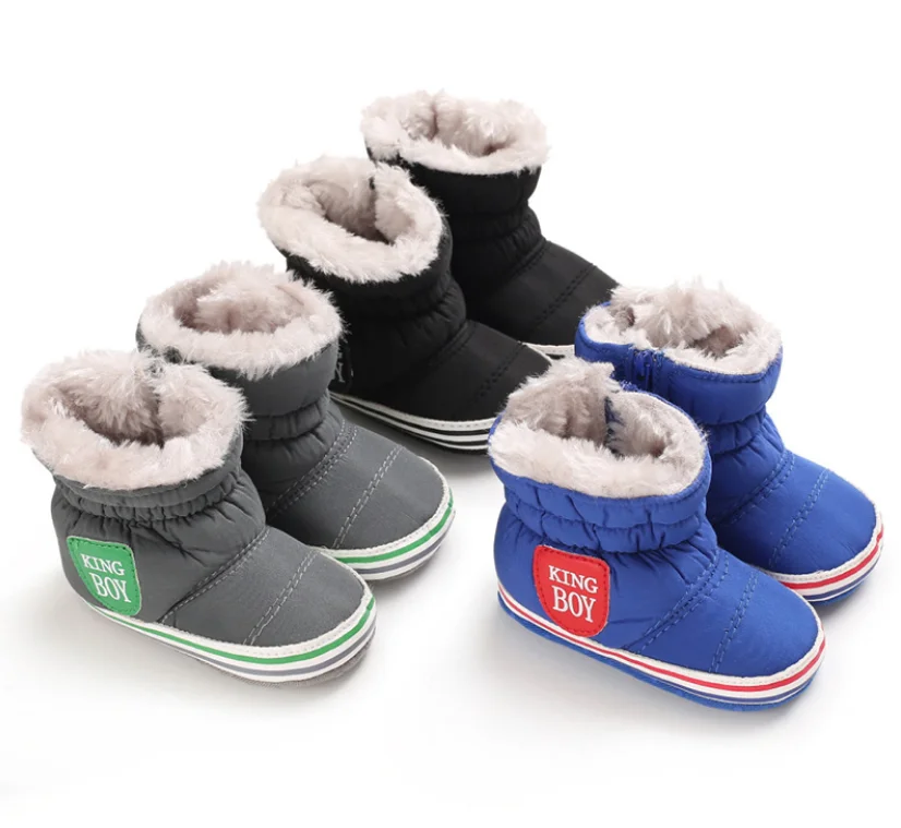 

Newborn Baby Boys Winter Warm Snow Boots Crib Shoes