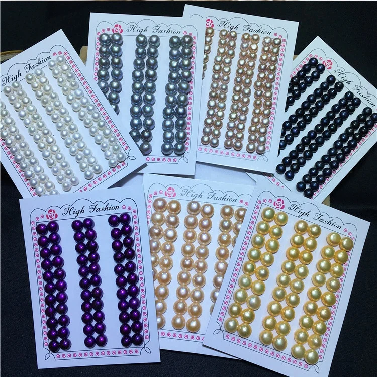 

zhuji 3A quality half hole /full hole Loose button pearls 2.5mm-10mm white/pink/purple Natural Freshwater pearls for jewelry