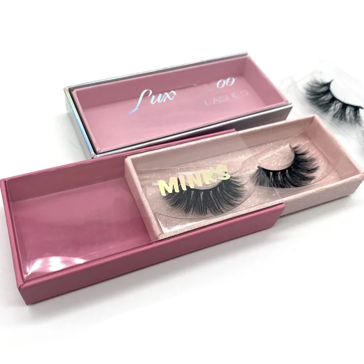 

2021 drawer pink empty custom lashes packaging