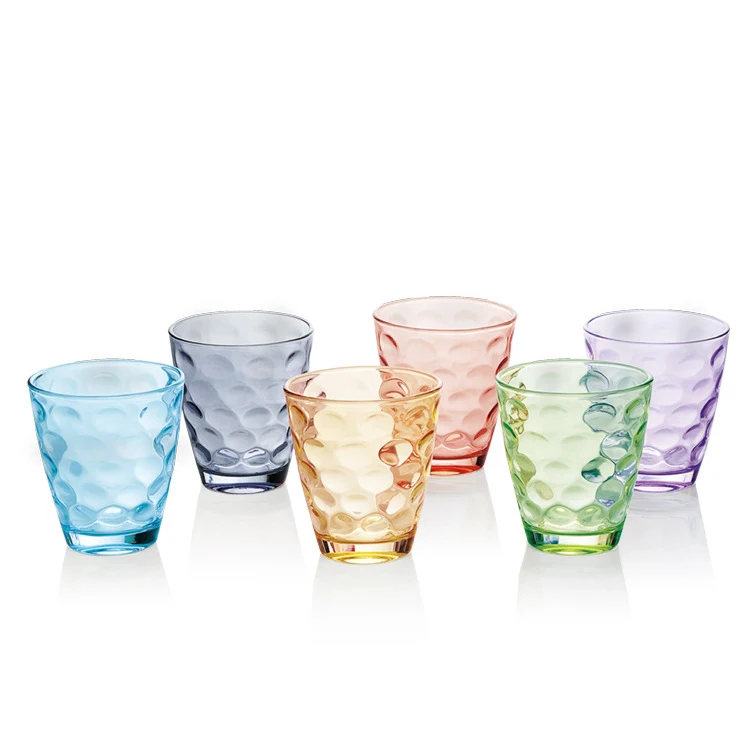 

Custom Made 6 Pcs Set 230 Ml New Design Hand Made High Borosilicate Colored Wine Glass Cup, Transparent