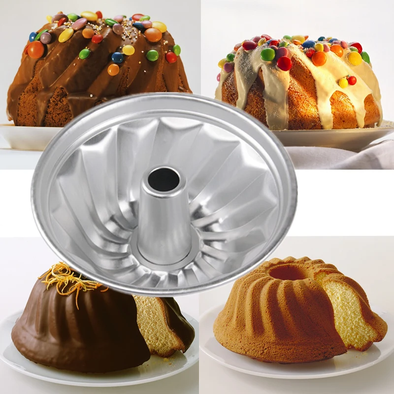 

Bundt Pan Fluted Tube Cake Pan Baking Bundt Mold Gugelhupf Mould Pan, Sliver