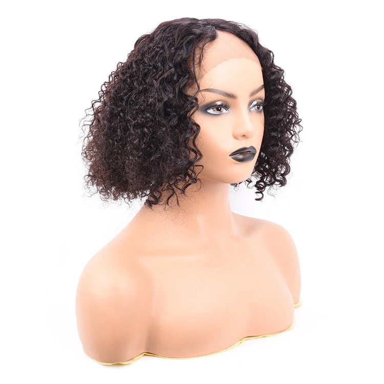 

1b# Kinky Curly Human Hair Wigs T part Lace Front Wig Cheap Wigs for Black Women