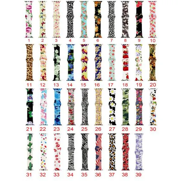 

Flower Smart watch strap 38MM 40mm 44MM Soft Silicone Animal band Replacement Sport Strap