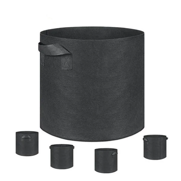 

3 / 5 / 7 / 10 / 100 Gallon Plant Grow Garden Potato Mushroom Felt Planter Grow Bags, Black