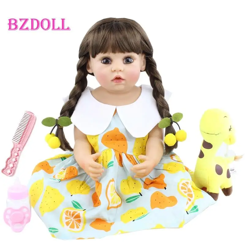 

55cm Full Silicone Lifelike Reborn Girl Doll 22" Soft Vinyl Alive Babies