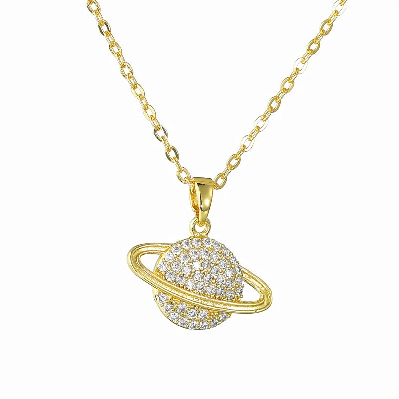 

2020 Wholesale Chinese Jewelry Women Plated 18K Gold Saturn Necklace