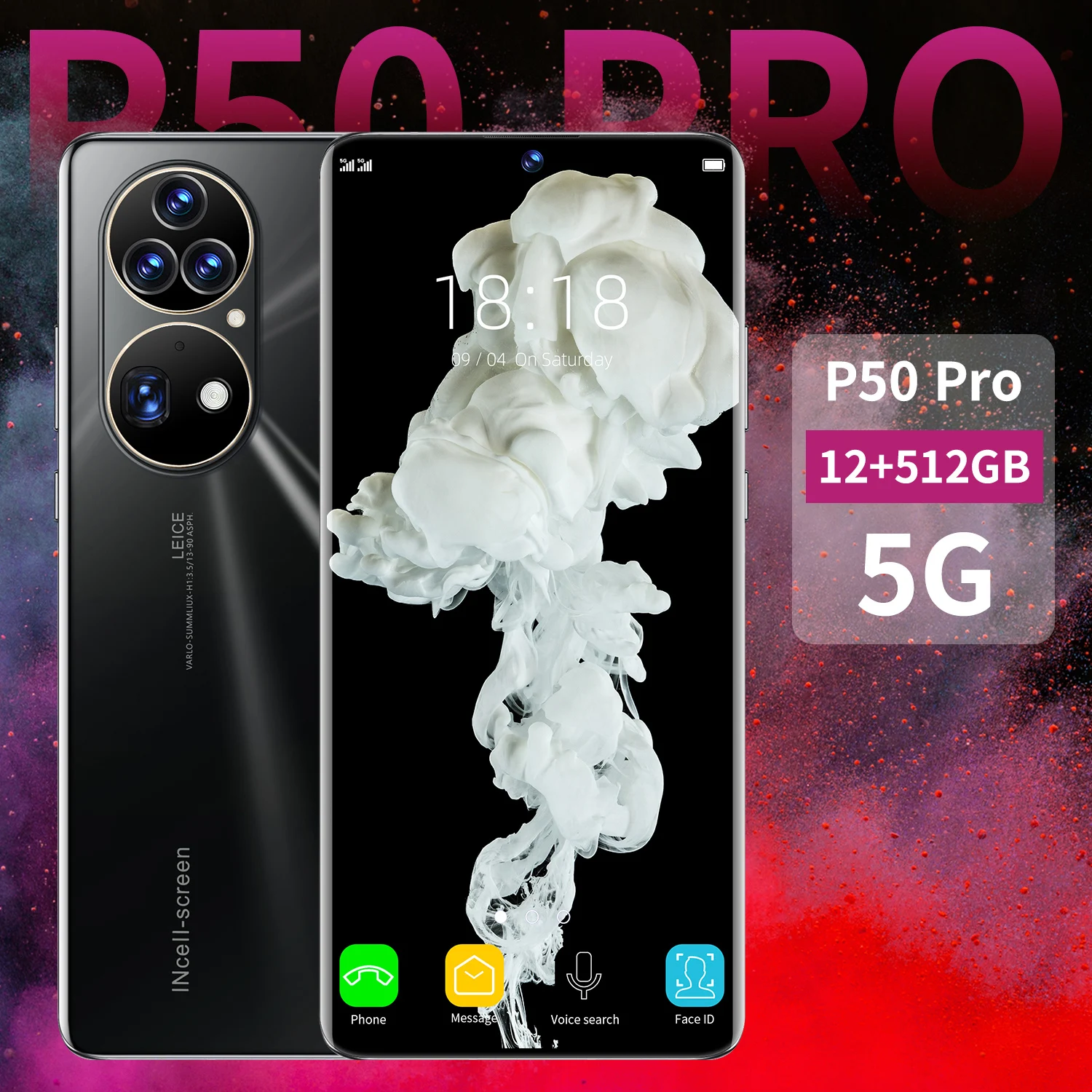 

P50 Pro mobile phones Global Version Smartphone High quality 4G 5G Original Unlocked 16GB+512GB Big screen Android 1.0 phone