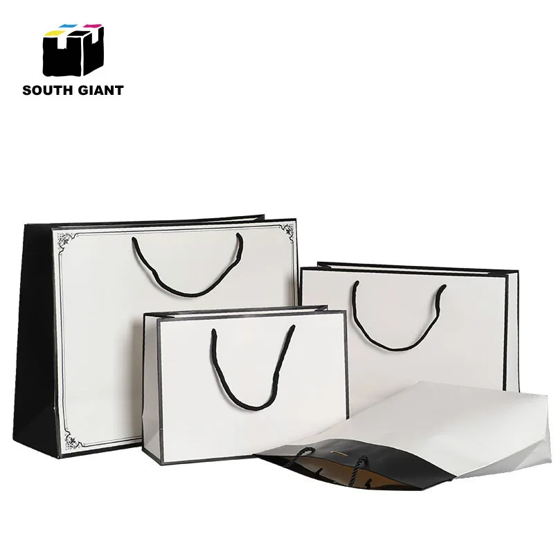 
Customized Logo Print Luxury Cosmetic Jewelry Gift Shopping Paper Bag with Handle 