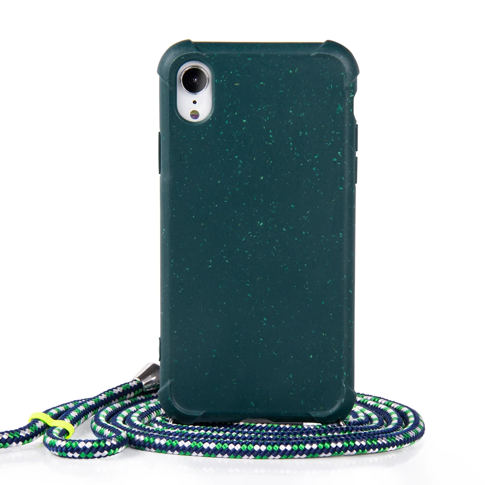 

100% Environmental Protection Biodegradable Necklace Crossbody Phone Case With PPM For iPhone 11Case, 6 colors