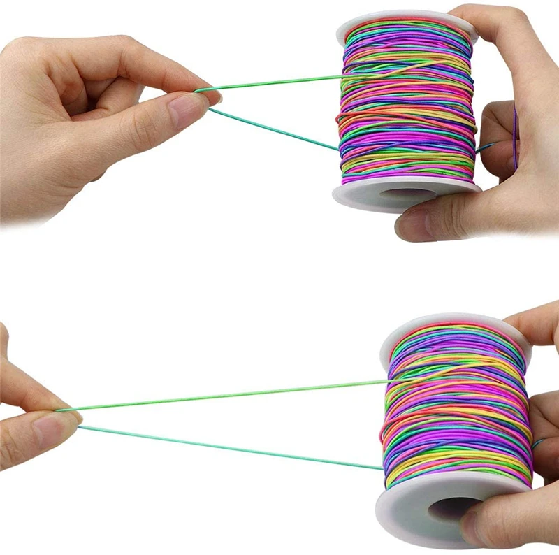Colorful Elastic Cord Beading Thread Stretch String Craft Cord Pony Bead String 