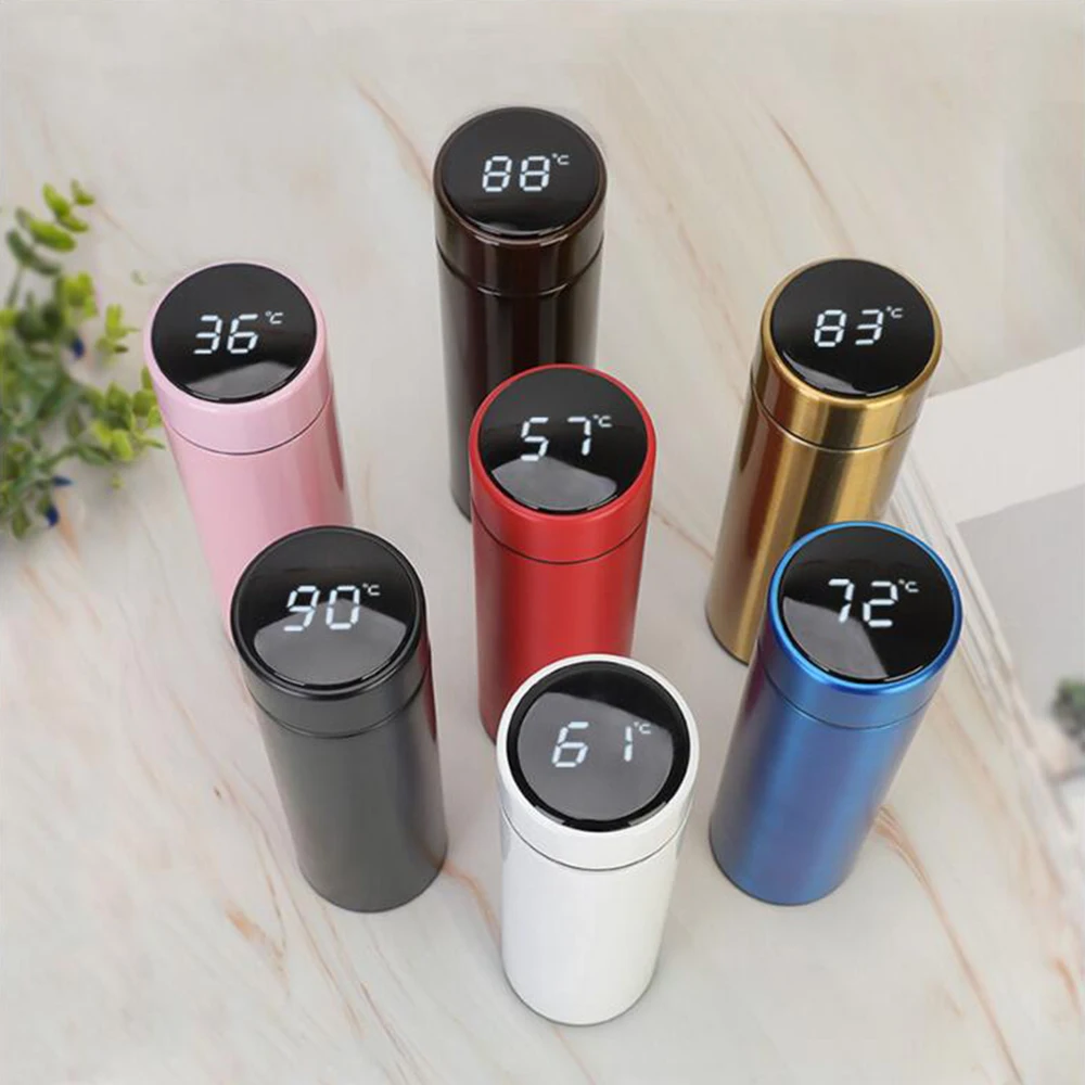 
Hot sell Stainless Steel Double Wall Vacuum Cup With Touch Screen Lid Temperature Display Intelligent Thermos Bottle 