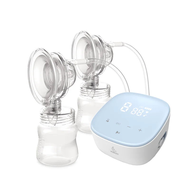 

Horigen semi-lying pumping electric double breast pump feeding supplies electronic breast milk pump designed, Blue