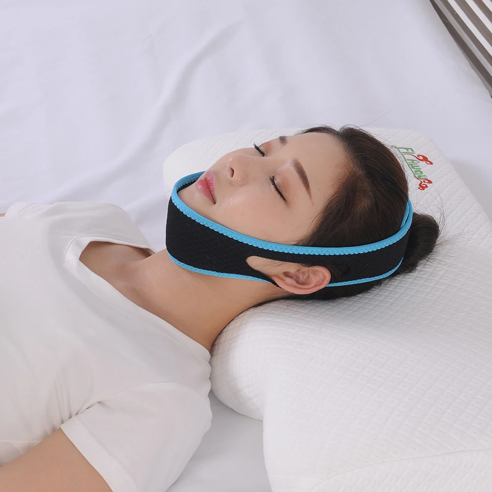 

Breathable Anti Snoring Chin Strap Belt for Sleep Black+Light Blue Adjustable Women Men Stop Snore Band, Blue+black/pink +black