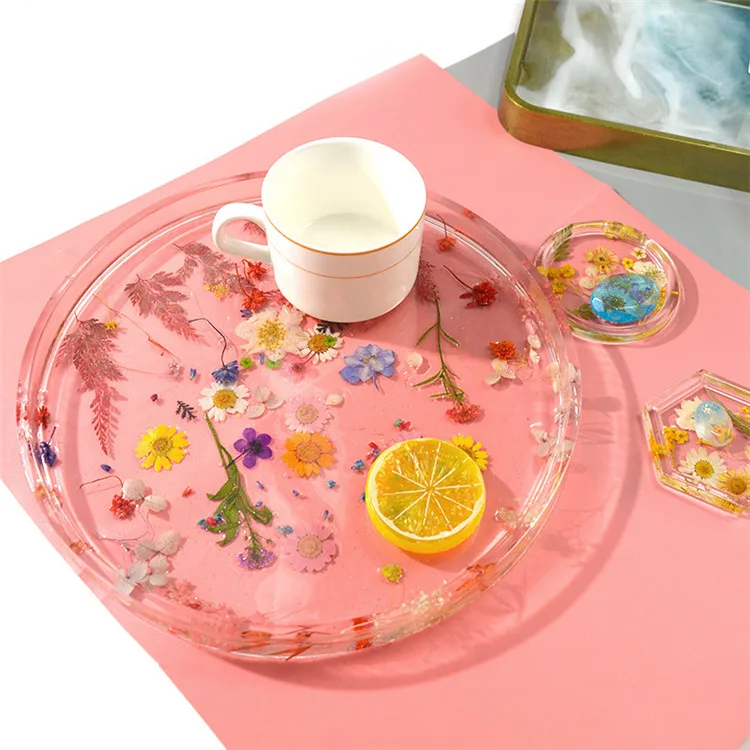 

Y1547 Large size Round square silicone tray molds resin molds for DIY