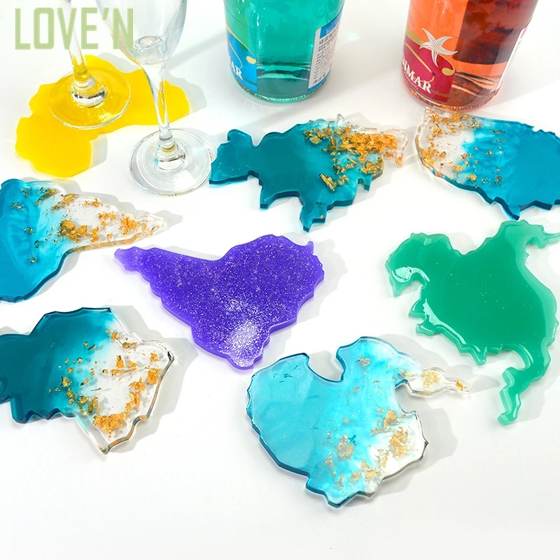 

LOVE'N LV101M global 7 State Intercontinental America Map Coaster Resin Mold DIY epoxy resin art craft silicone mold