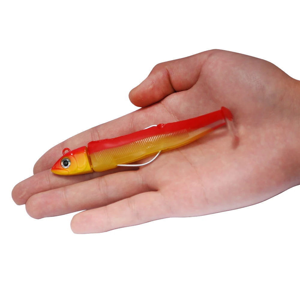 

wholesale silicone fishing lure rubber fish shad jig head soft plastic minnow lure, 8 colors