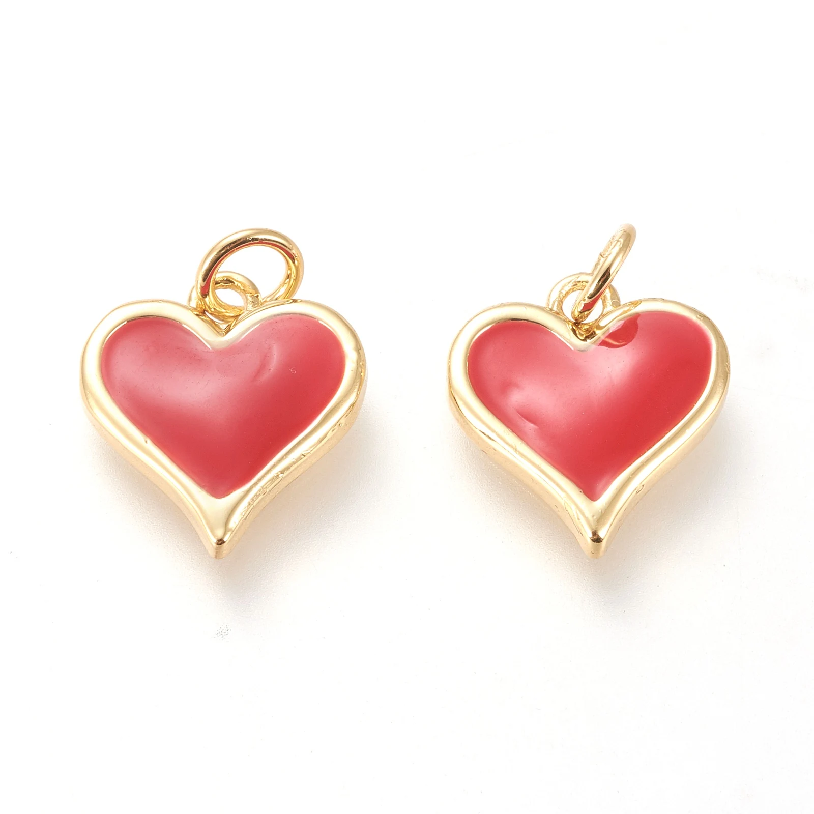 

PandaHall Heart Red Real 20K Gold Plated Alloy Enamel Pendants