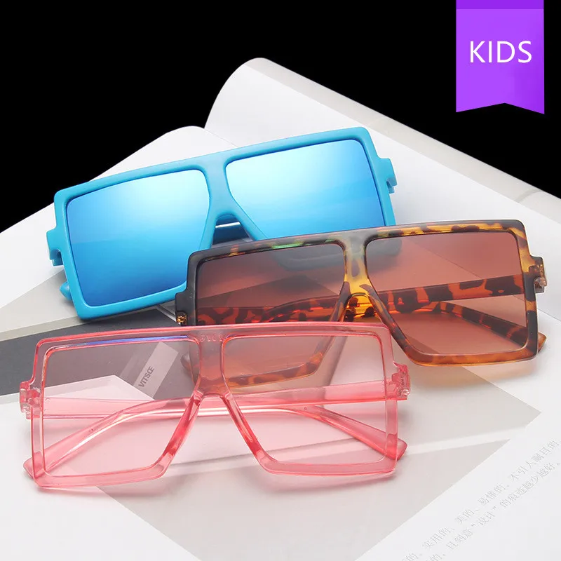 

Children's Square Fashion Sunglasses Trendy Colorful Boys And Girls Shades Sunglasses, Picture shows