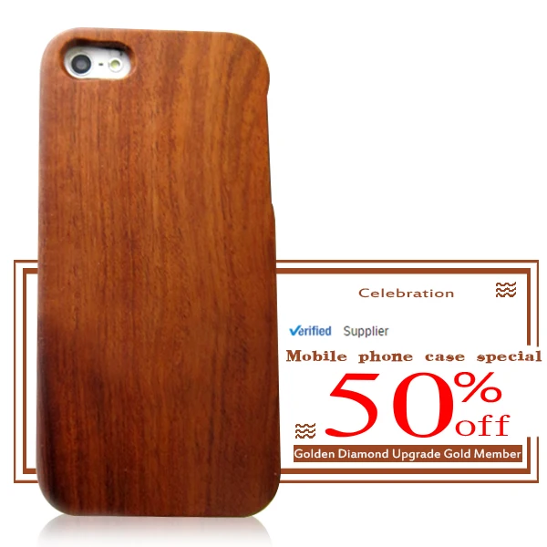 

Discount promotion popular and adopting the unique unique ecological minimalist design rosewood for Iphone 5 wooden phone case