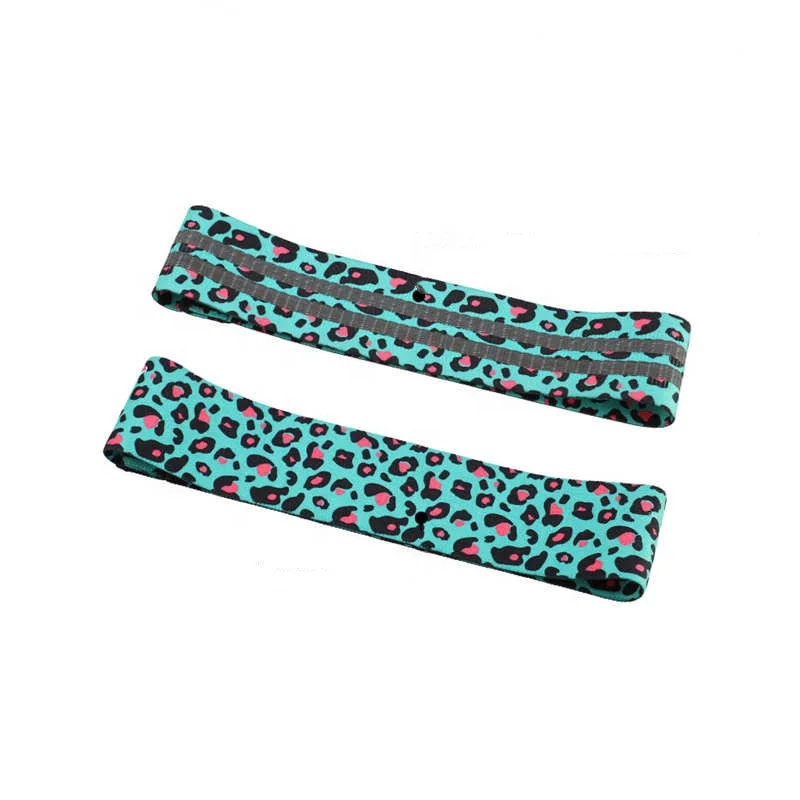 

3 Pcs Set RTS New Style Design Leopard Custom Color Logo Pull Up Assist Exercise Gym Training Cotton Fabric Resistance Bands, Green orange red or custom