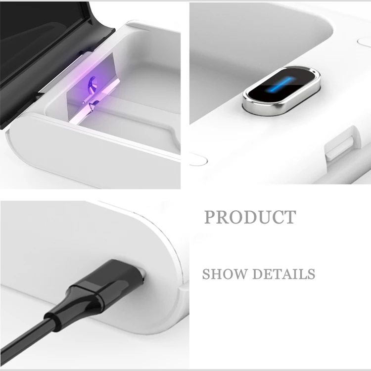 
Portable Wireless Charger Uv Light Disinfection Box Uv Sanitizer Cell Mobile Phone Uv Sterilizer Sanitizer 