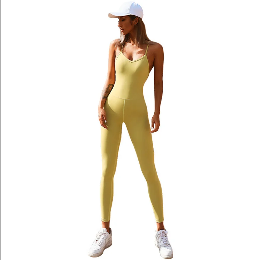 

AOLA 2020 activewear sets yoga jumpsuit yoga wear sportswear type sport jumpsuit for women, Grey/yellow