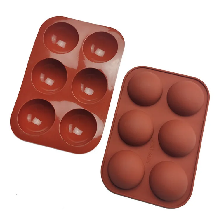 

6 small semicircle silicone cake mold jelly mold scented candle plaster small silicone semi mold, Multicolors