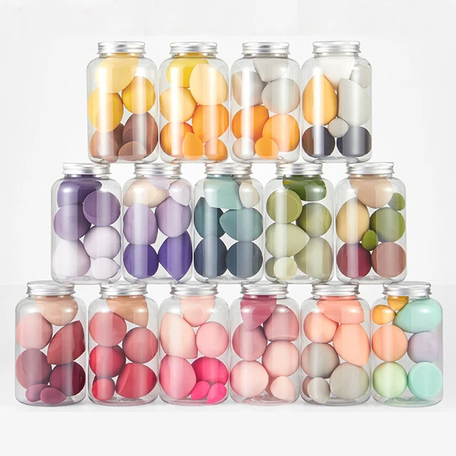 

7pcs Cosmetic Egg Mini Facial Makeup Blender Sponge Storage Set, Customized color