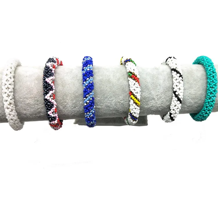 

Zooying Fashionable Handmade Nepal glass beaded roll bracelets