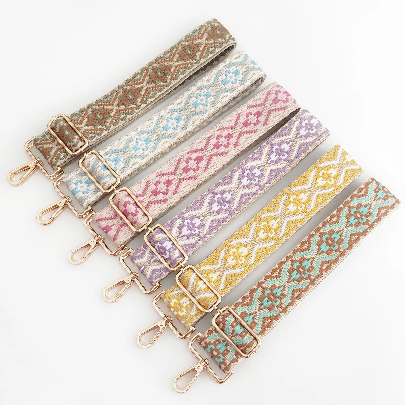 

Meetee B-J245 New Color Ethnic Style Jacquard Lightening Thickening Crossbody Wide Shoulder Strap, Colorful