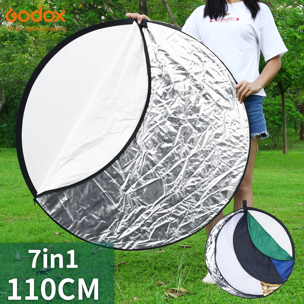 

Godox 43'' 110cm 7 in 1 Portable Collapsible Light Round Photography Reflector Board for Studio, Other