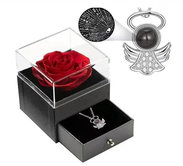 2026 Valentines Day Mother's Day Wedding Gifts Preserved Real Touch Forever Eternal Rose Flower Box