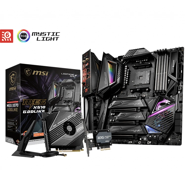 

MSI MEG X570 GODLIKE Motherboard AMD AM4 Gaming Motherboard Supports 2nd and 3rd Gen AMD Ryzen