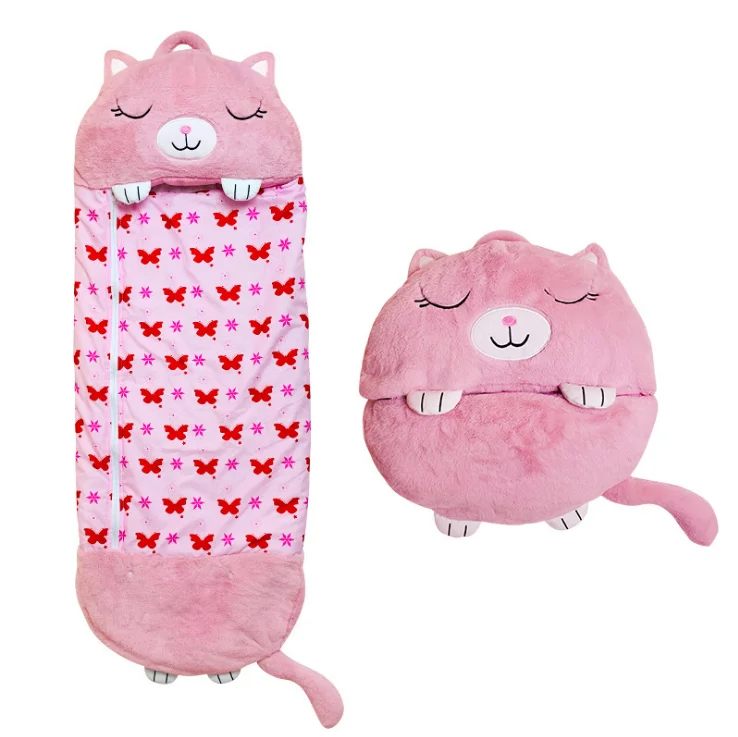 

Children's Lazy Pajamas Doll Push Pillow With Velvet Unicorn Outdoor Home Cute Sleeping Bag Happy Nappers, Muti-color