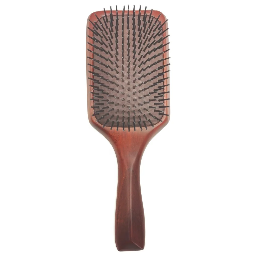 

Factory eco friendly wholesale acacia wood cushion massage brush paddle hair brush
