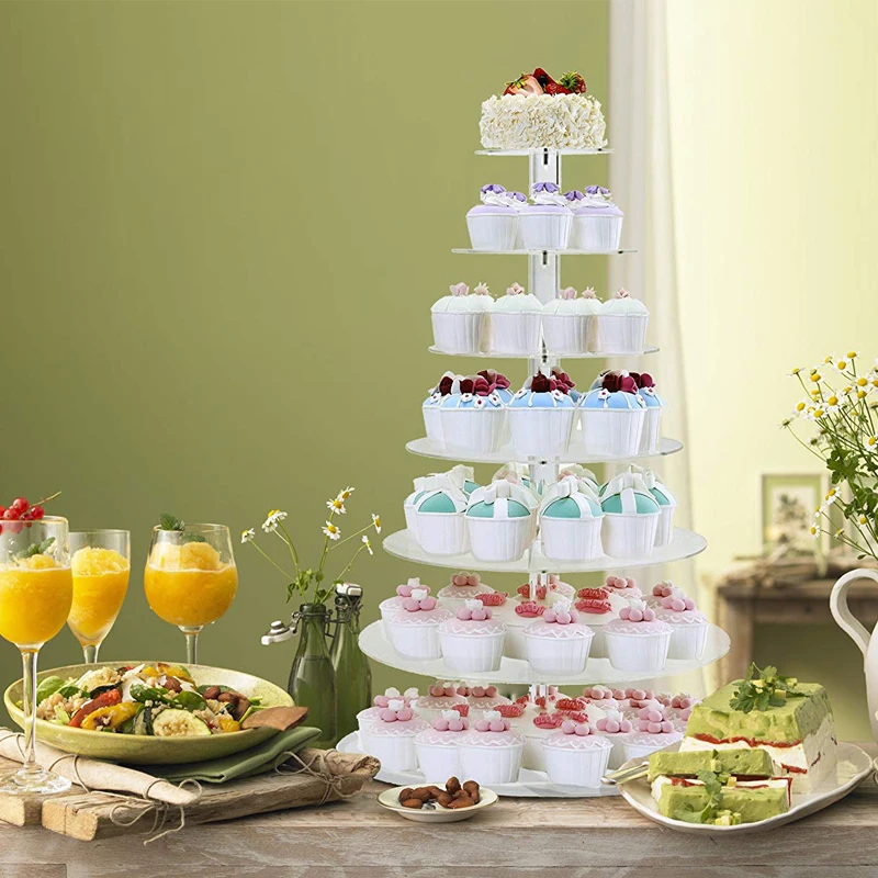 3 4 5 6 7 8 Tier Round Spiral Wedding Cake Stand Set Cupcake Stands And