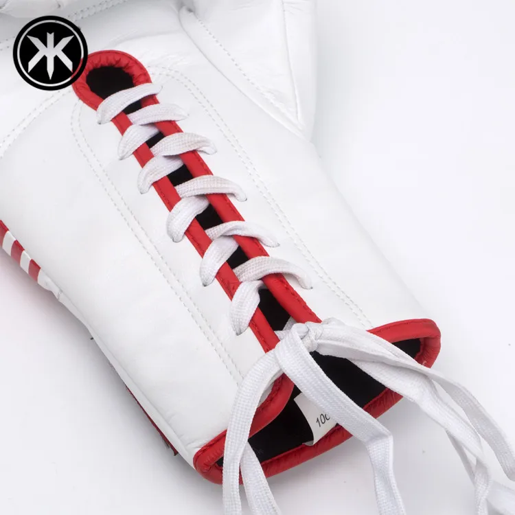 

KRACE 2020 ODM custom logo ufc Manufacturer Wholesale Professional High Quality PU Leather Men Training kicking Boxing Gloves, White or customized