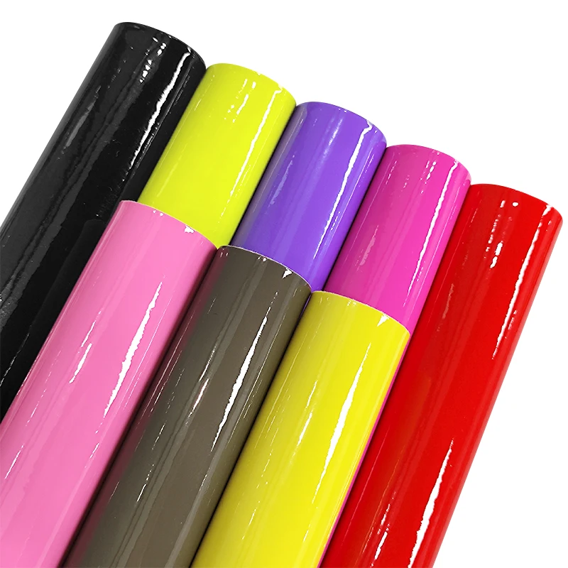 Wholesale Glossy LeatherPU Artificial Synthetic Leather Fabric Roll/Sheet Material for Making Shoe Upper/Handbag/Wallet/Craft