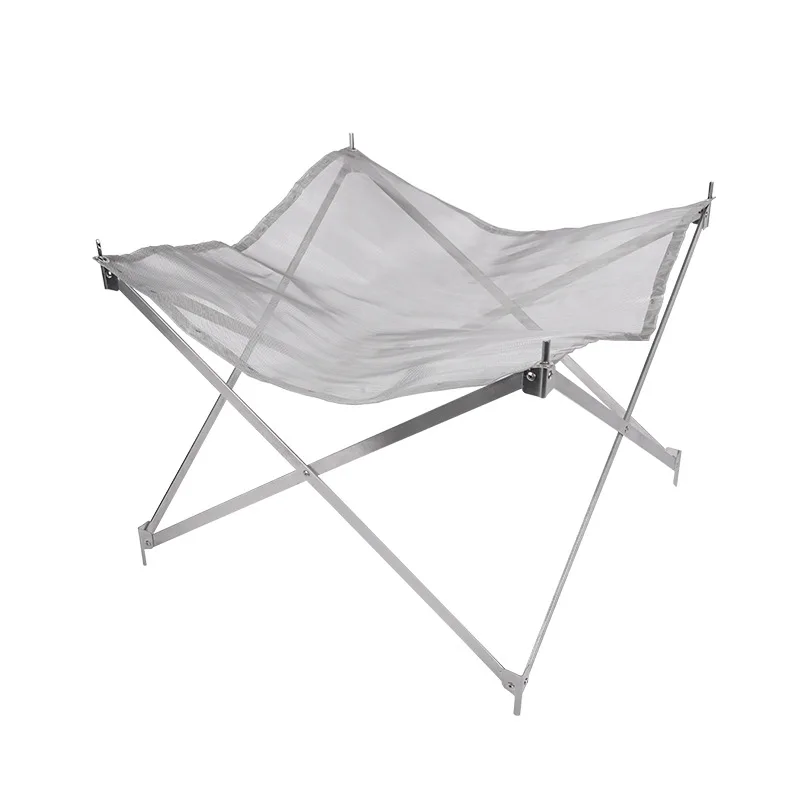 

The new stainless steel foldable outdoor portable fire burning table grill net outdoor camping bonfire rack, Silver