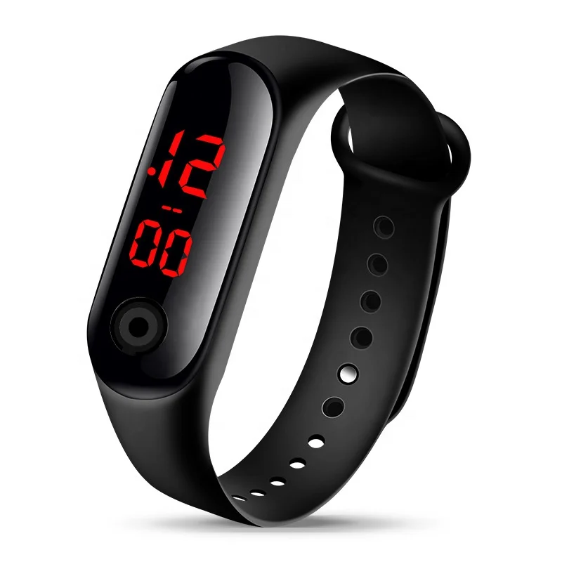 

top selling products in alibaba best giveway cheap xiaomi 3 wristband wrist digital watch red led display bracelet black watch
