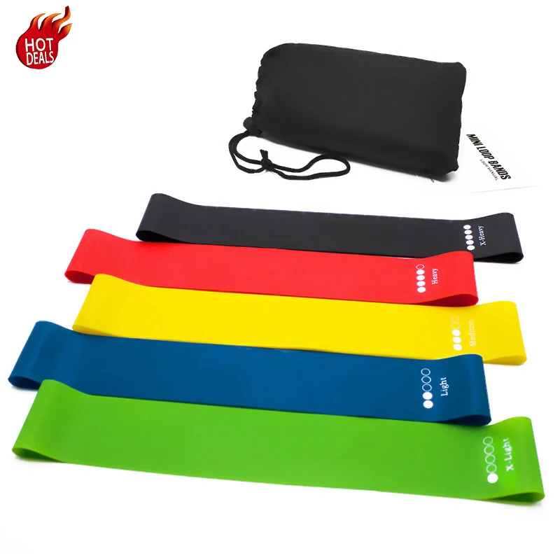 

elastic fitness resistance band set gym equipment with logo Worldwide Chain, Colorful
