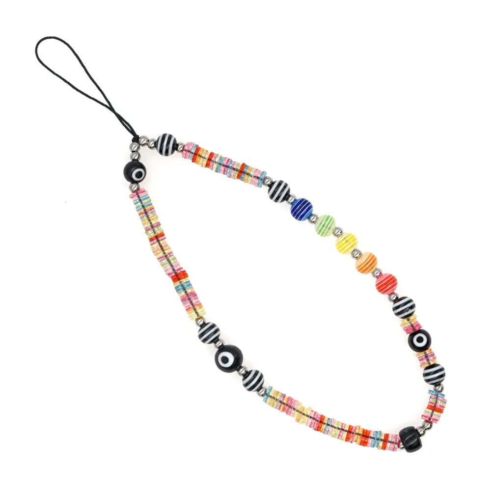 

Good Quality Heart Hook Phone Charm Strap Colorful Lanyard Case Pearl Phone Case Charm Beads Phone Lanyard Beaded, Mix colors, colorful