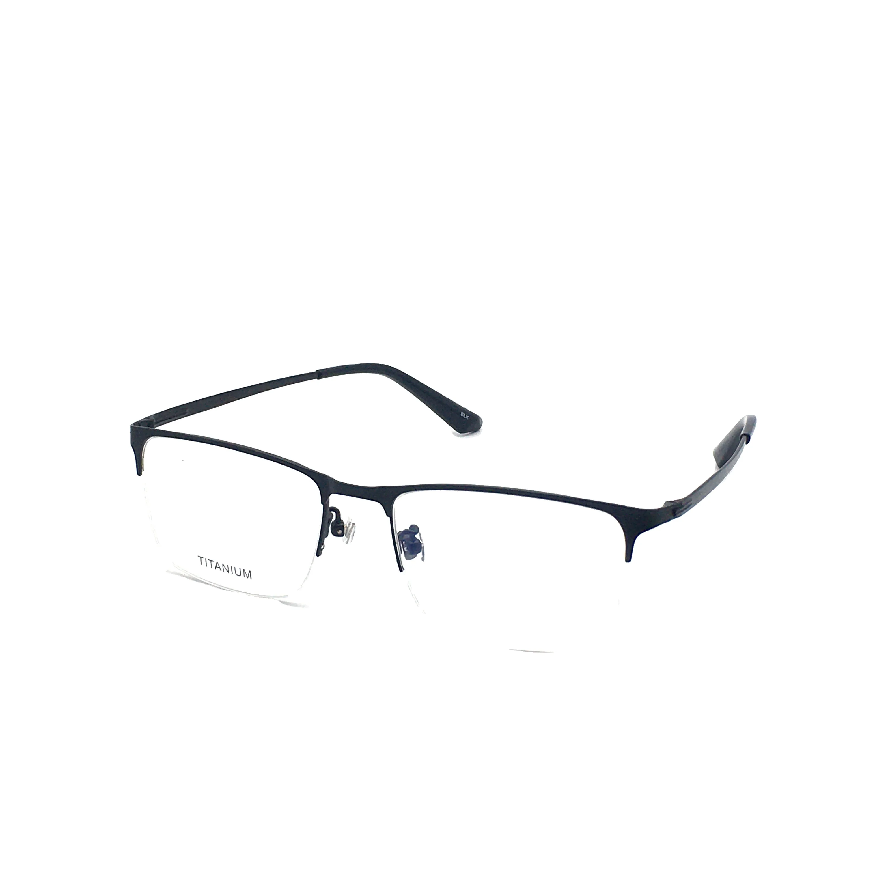 

Mens Semi Rimless Metal Eyeglasses Frames Square Fashion Glasses Spectacles, 3 colors