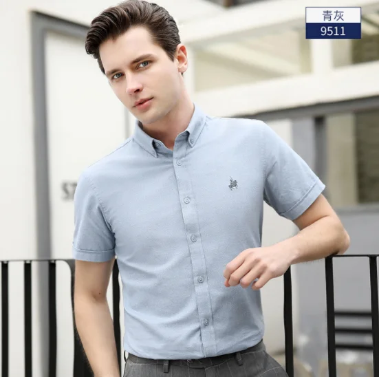 

2021 Printed Shirts / Blouse Gray Cotton Casual Shirt Men, 6 colors