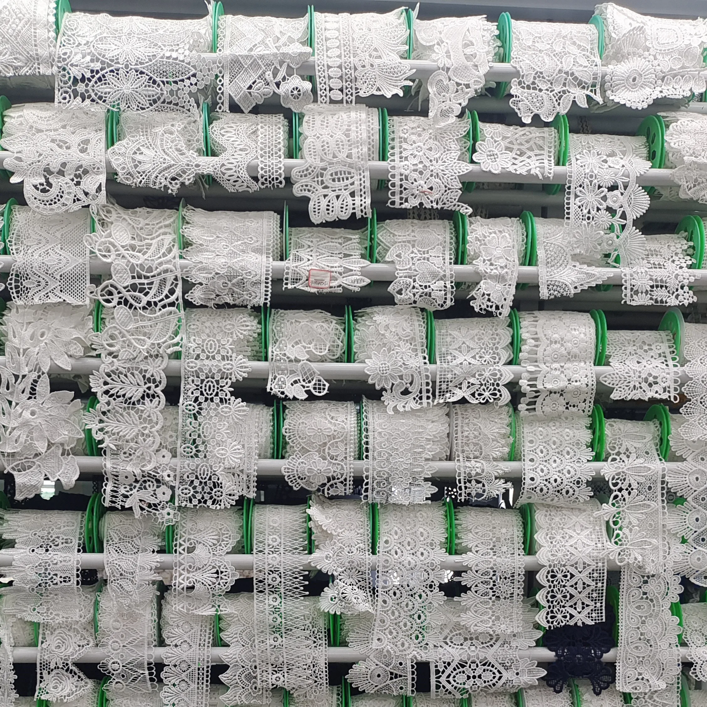 

2021 High Quality Chinese Factory Direct Prices Milk Silk White Guipure Trimming Lace, Colorful