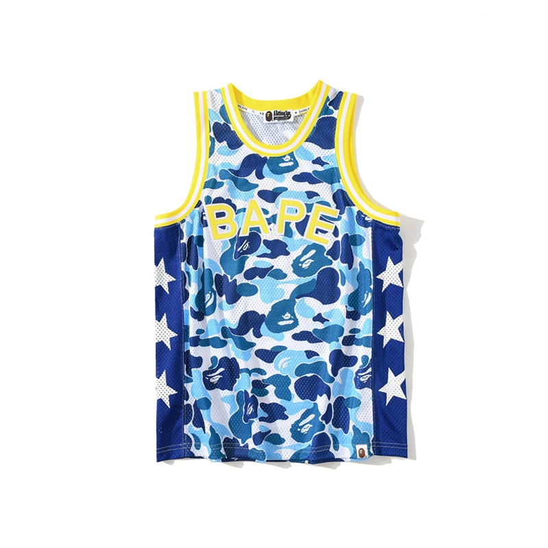 

BAPE Breathable Sport Camo Star Men's casual vest round collar loose factory wholesale custom