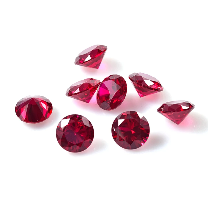

Ready To Shipping 5# 5mm 6mm Ruby AAA Synthetic Corundum Gems Loose Round Shape Ruby Stone For Jewelry