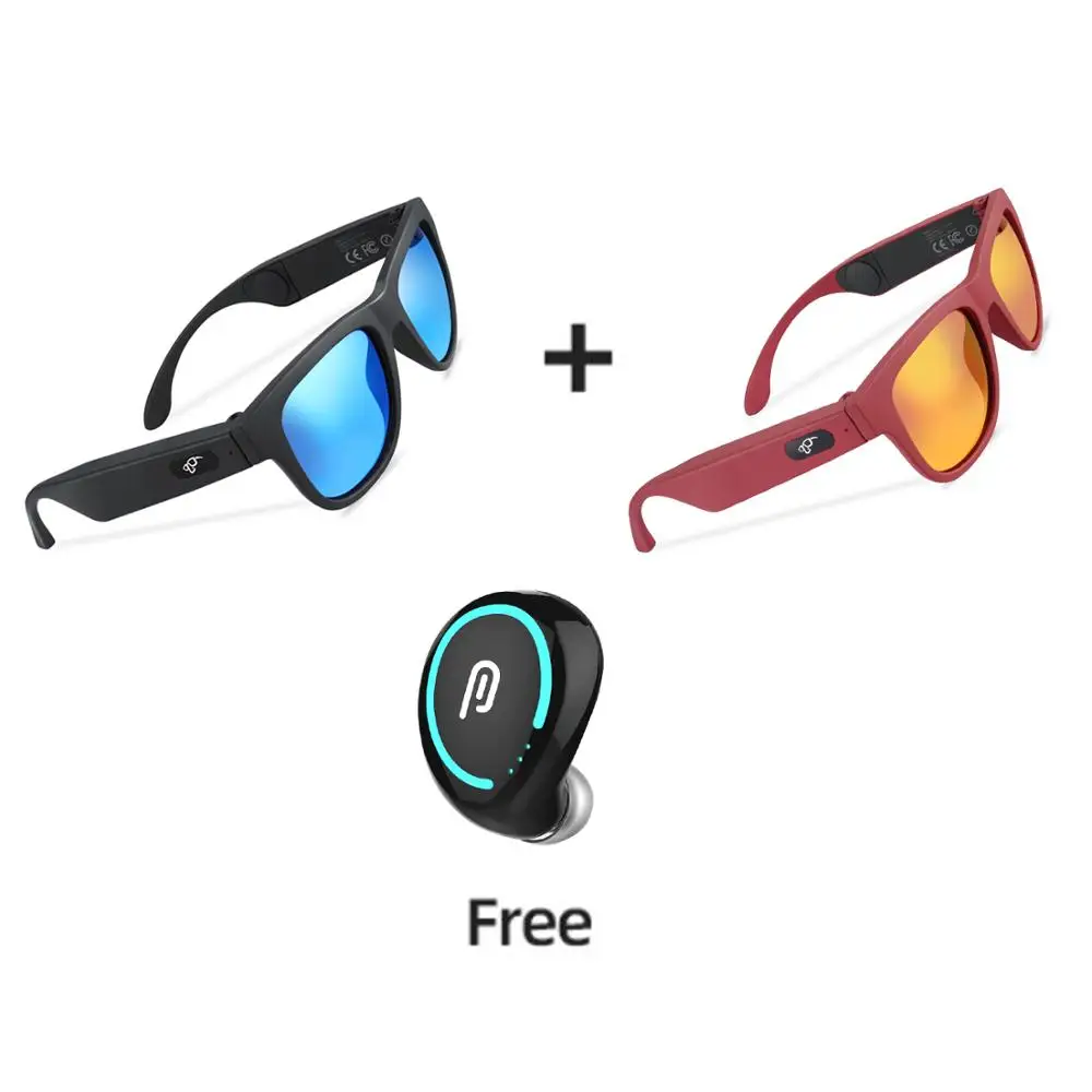 2019 OEM Free Logo Wireless Replaceable polarized UV400 lens Smart Bone Bluetooth Conduction Glasses for Music