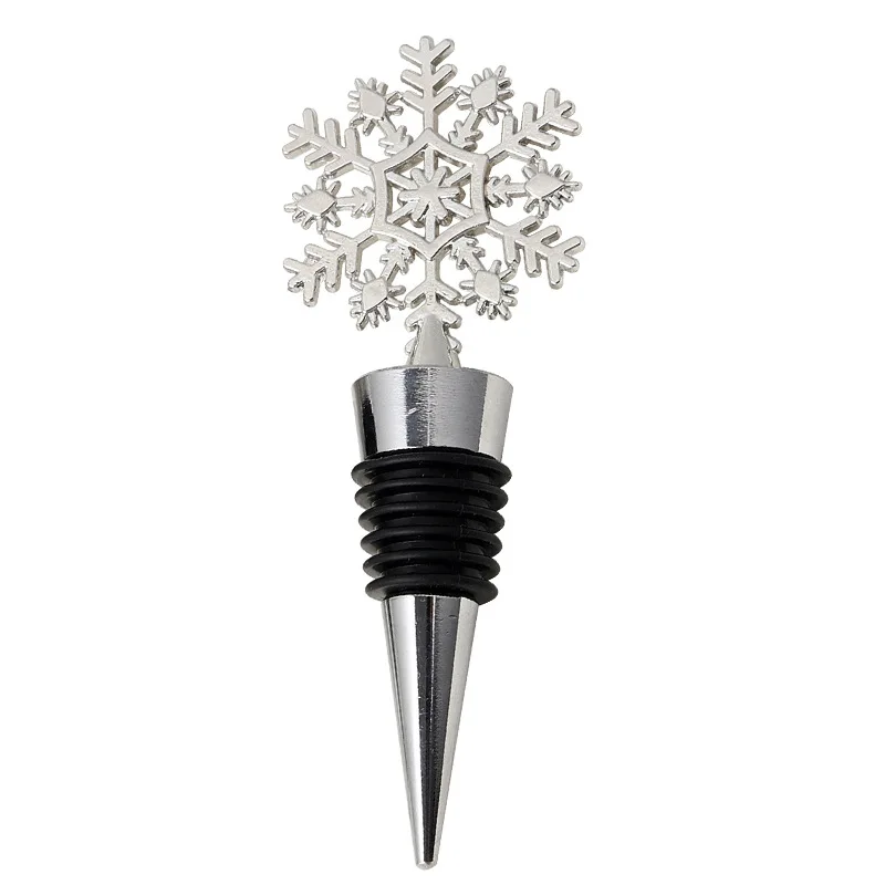 

Cross Border European And American Alloy Red Wine Stopper Christmas Gift Snow Wine Stopper Party Creative Wine Bottle Stopper, Silver